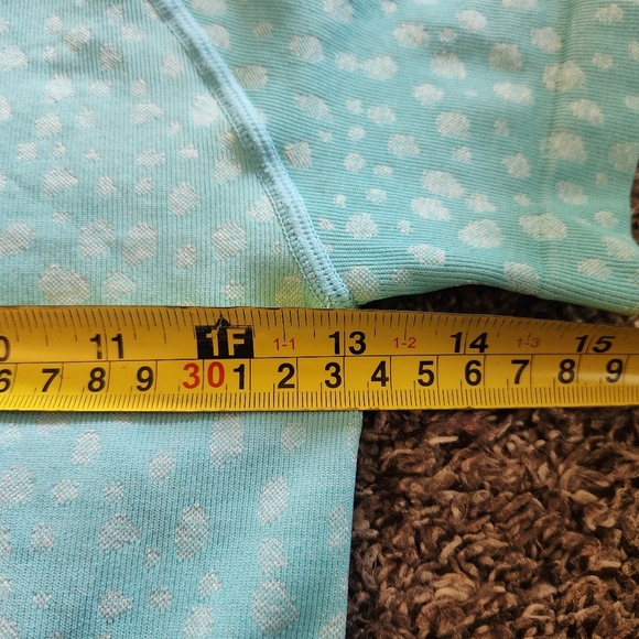 Aybl Evolve Light Aqua Blue Speckled Short Sleeve Crop Top Size Small - Picture 14 of 15